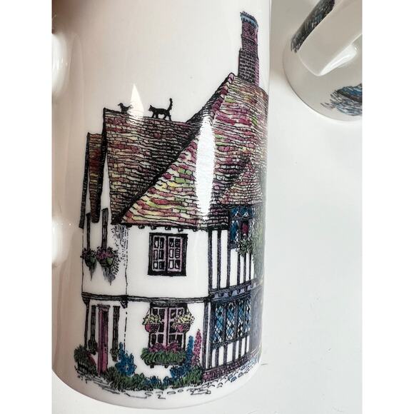 Dunoon England Fine Bone China Doorways Rose Cottage Cups set of 2- dogs & cats - Picture 7 of 11